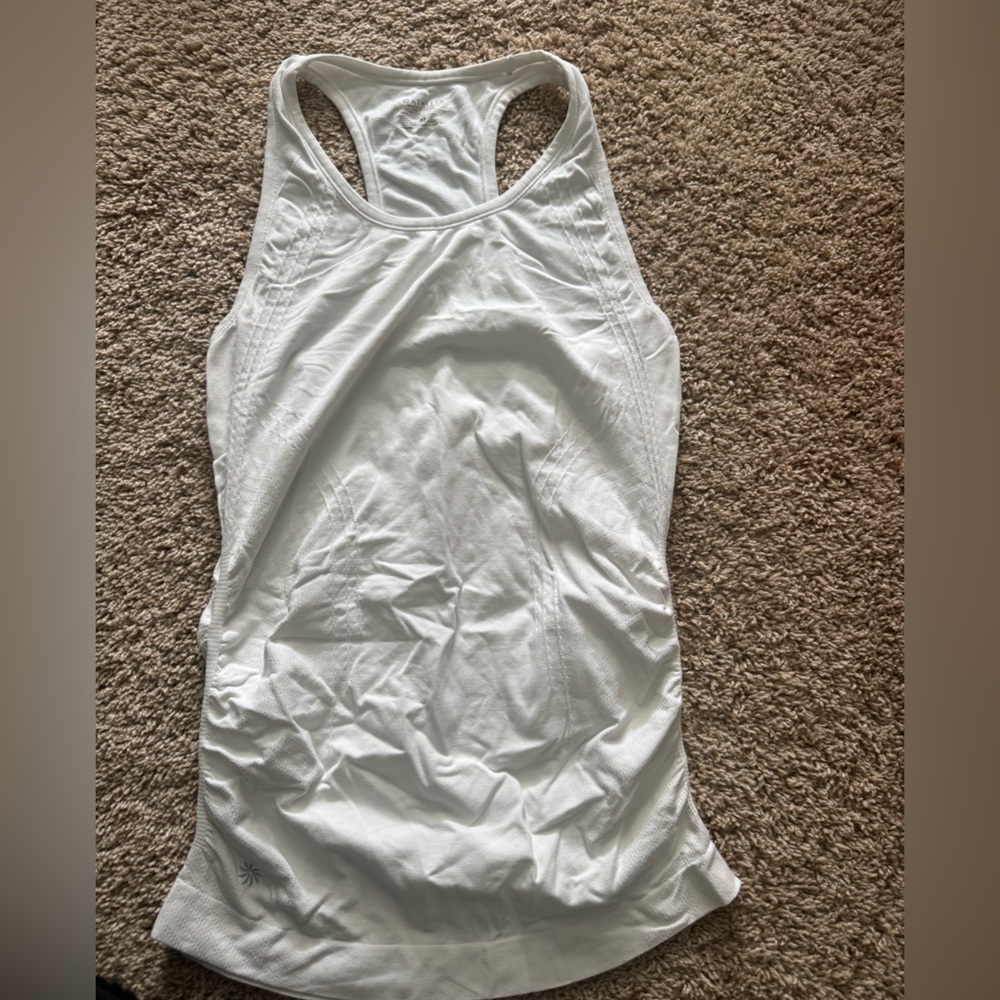 Athleta White Sleeveless Fitted Tank Top
